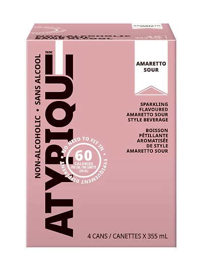 Atypique Amaretto Sour, Mocktails 4 pack of 355 mL