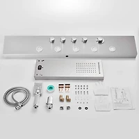 American Imaginations Rectangle Wall Mount CUPC Approved Stainless Steel Shower Panel In Brushed Stainless Steel Color AI-34370