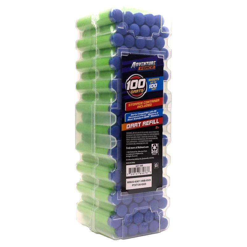 Adventure Force 100 Recharge De Fléchettes - Fonctionne avec tous les blasters Adventure Force et la plupart des blasters de grandes marques