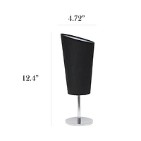 Simple Designs Mini Chrome Table Lamp with Angled Fabric Shade