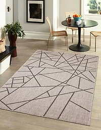 Tapis ECARPET Intérieur Extérieur pour Patio, Terrasse, Salon Collection Sisal Abstract