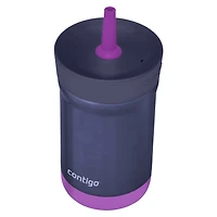 Gobelet antidéversement pour enfants Contigo Leighton en acier inoxydable avec paille, 12 oz (354 ml), azalée et violet,, ensemble de 2