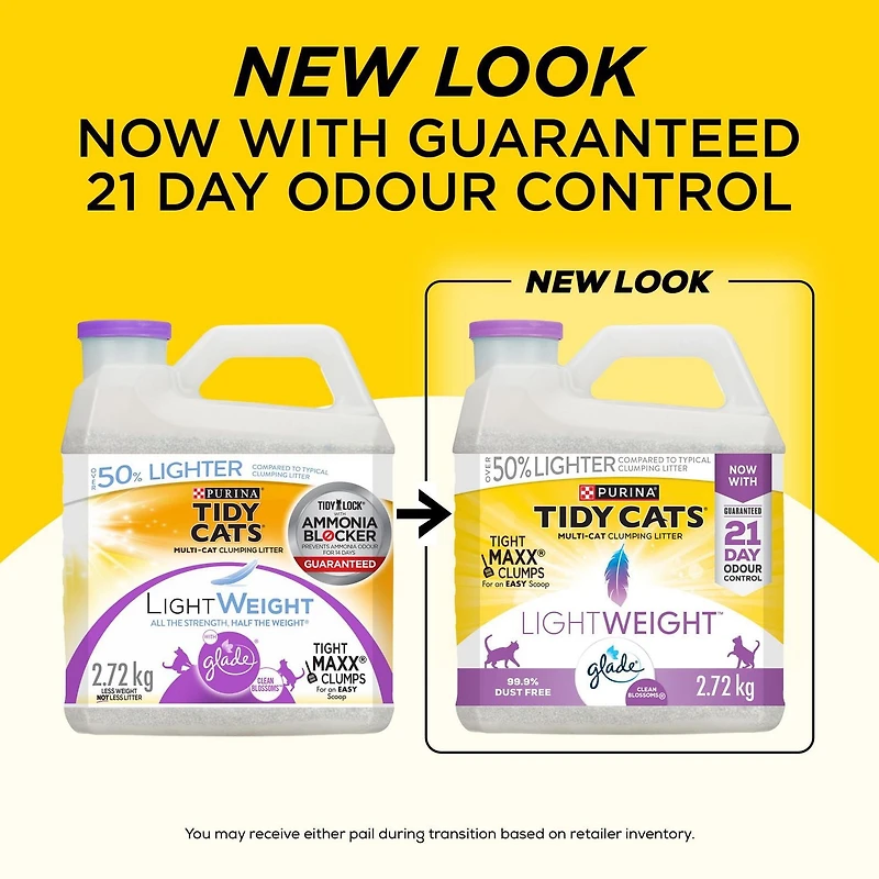 Tidy Cats LightWeight with Glade Clean Blossoms, Clumping Cat Litter 2.72 kg, 2.72 kg