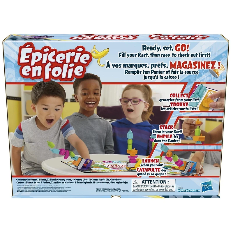 Grocery Go Karts Board Game for Preschoolers and Kids, Building Game with Mini Groceries, Preschool Games for 2-4 Players