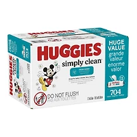 Huggies Simply Clean Fresh Scent Baby Wipes, 11 Flip-Top Packs (704 Wipes Total), 11 Packs | 704 Wipes Total