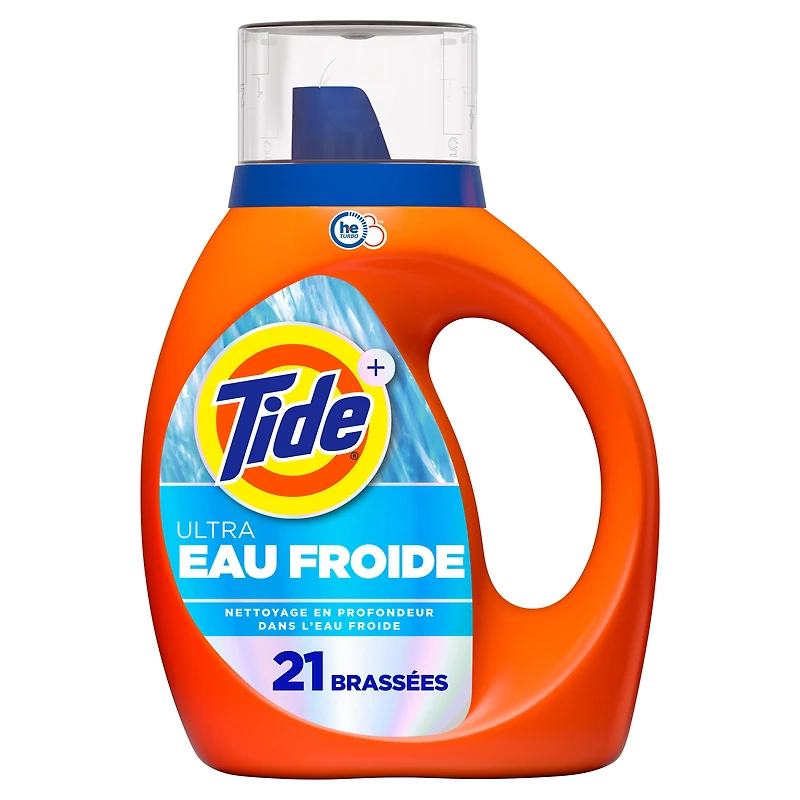 Détergent à lessive liquide Tide Ultra Eau froide, parfum Original, détergent à lessive liquide formulé pour l’eau froide, 887 mL, 21 brassées TIDE LQ HE CW OS - FRENCH
