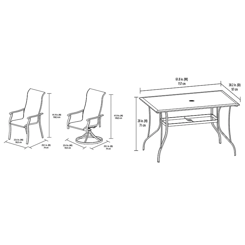 Mainstays Charleston 7 Piece Dining Set