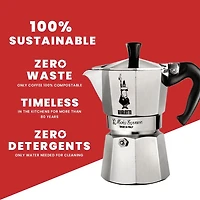 Bialetti - Moka Express Moka Pot 6 Cups, Iconic Espresso Maker, Stovetop, Makes Italian Coffee, Aluminum, Silver