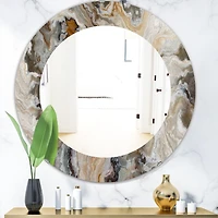 Designart 'Onyx Detail Composition' Miroir Mid-Century - Miroir Mural Ovale ou Rond - 32x32