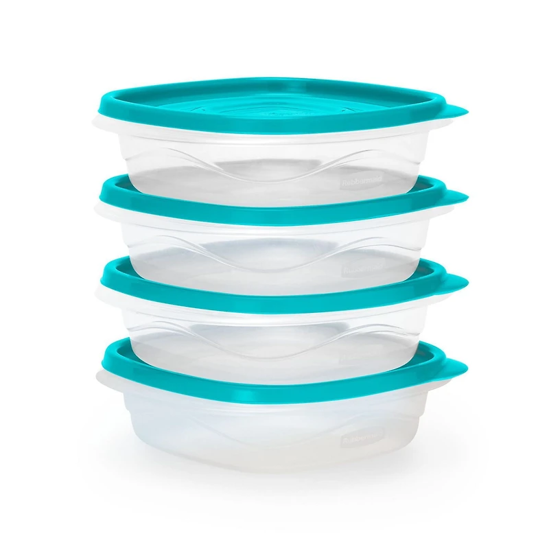Rubbermaid TakeAlongs 2.9 Cup Food Storage Containers, Meal Prep Containers, Food Containers with Lids, Limited Edition Turquoise Blue, 4-Pack