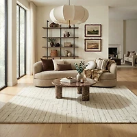 Rug Branch Casa Abstract Indoor Area Rug, Beige Cream, Modern - Living Room, Bedroom, Dining Room, and Kitchen