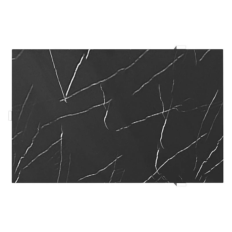 Table de Basse Rectangulaire Contemporaine en Métal et Verre - Or