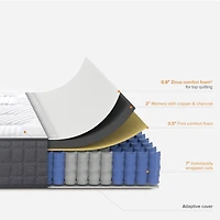 Zinus Spa Sensations 10 inch Charcoal and Copper Hybrid Memory Foam and Spring Mattress