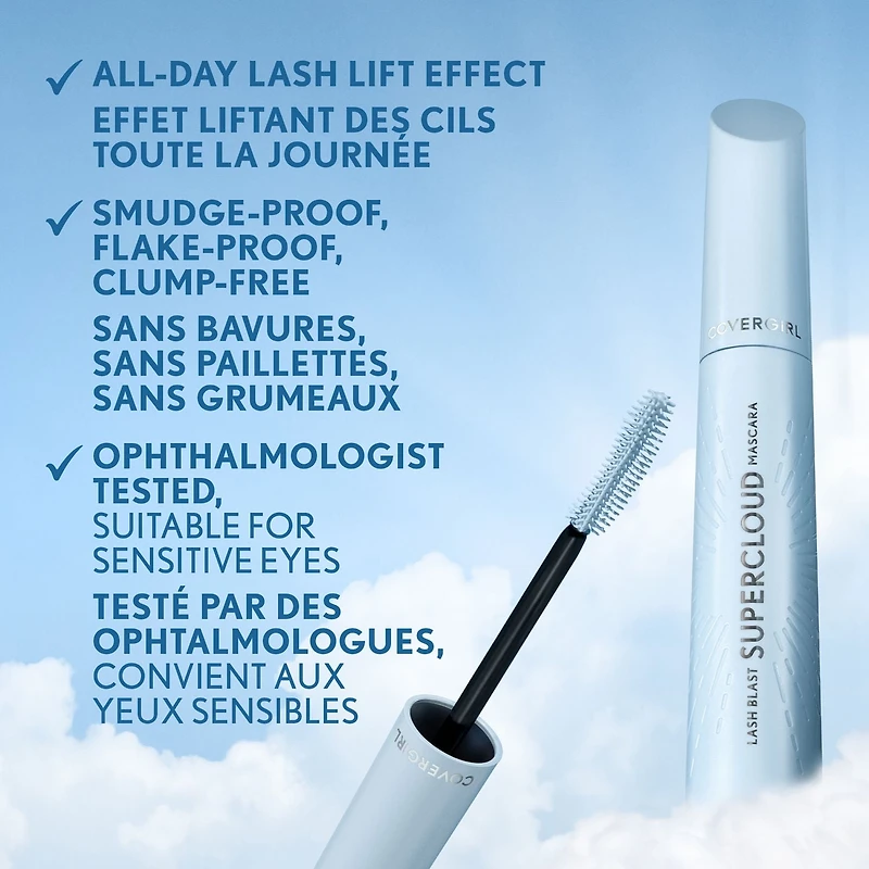 Lash Blast Supercloud Mascara, Long-Lasting, Doesn't Clump, Doesn't Smudge, Doesn't Flake, Vegan Mascara, Weightless perfect length