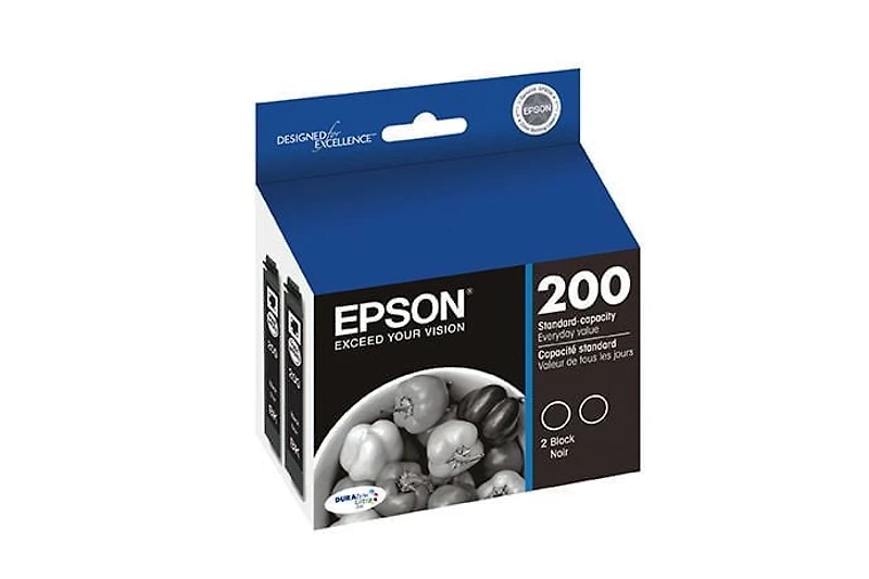 Cartouches d'encre noire T200120-D2 DURABrite de Epson, rendement standard, 2 par paq.