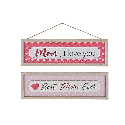 IH Casa Decor Framed Wooden "Mom" Hangers Asstd - Set of 2