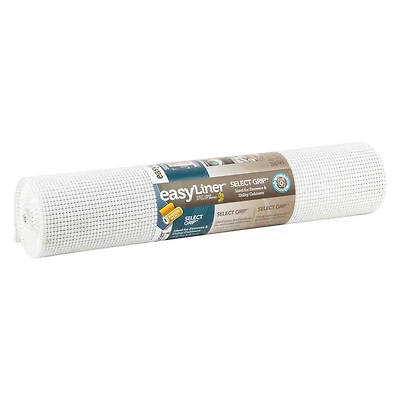 Revêtement pour étagères Select Grip de marque Easy Liner, Blanc, 50,8 cm x 5,59 m (20 po x 18 pi) Plusieurs tailles disponibles