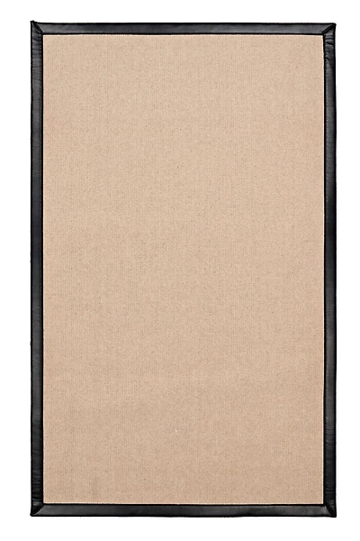 Tapis d'appoint Athena en laine naturelle et PU noir de 1 pi 10 po x 2 pi 10 po