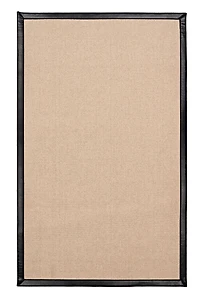 Tapis d'appoint Athena en laine naturelle et PU noir de 1 pi 10 po x 2 pi 10 po