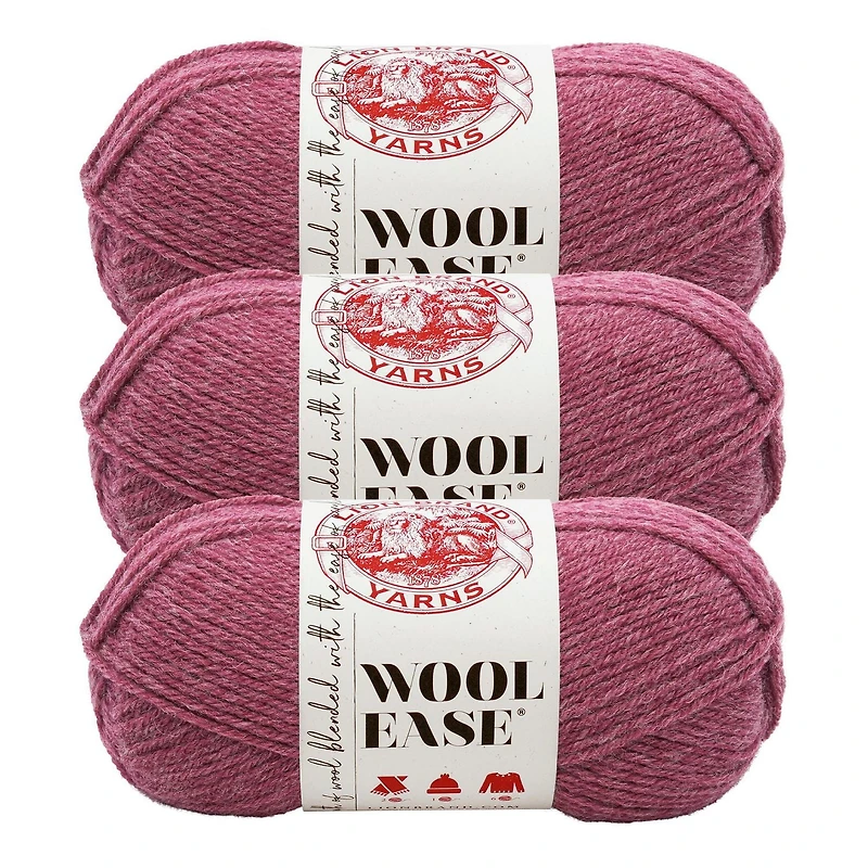 Lion Brand Wool-Ease® Yarn #4 Medium/Worsted Acrylic/Wool yarn, 85g/ 180m, 3-CT