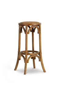 Tabouret de Bar Sans Dossier Whit Avec Assise en Rotin, Noyer