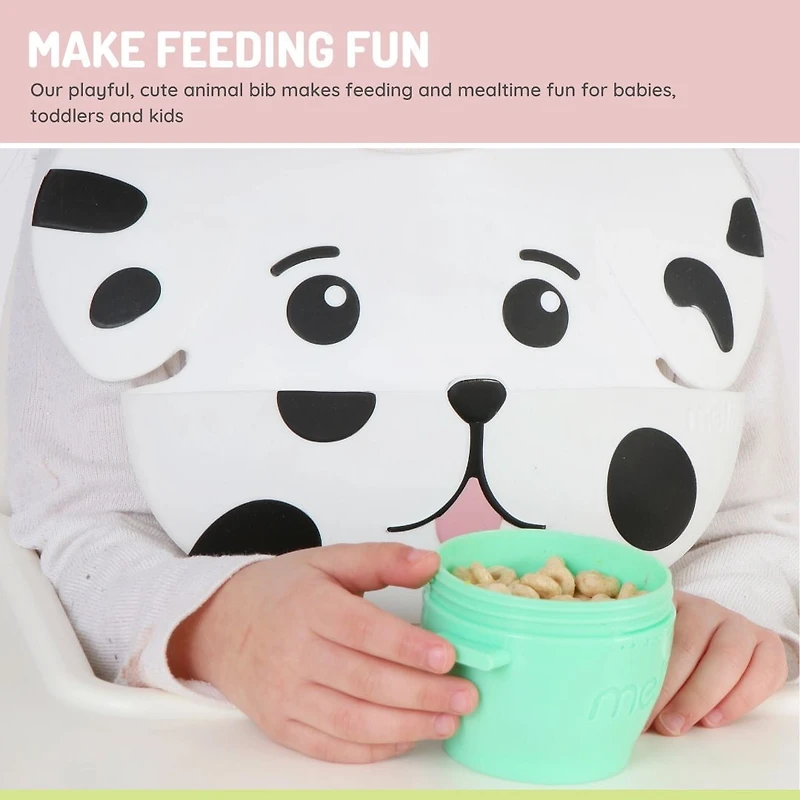 Bavoir en silicone en forme de chien pour bébés et jeunes enfants