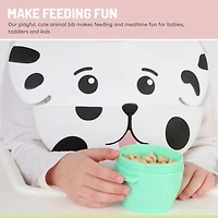 Bavoir en silicone en forme de chien pour bébés et jeunes enfants