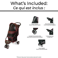 Gen7Pets Regal PLUS™ Pet Stroller, Dog Stroller - Cat Stroller, Black/Red