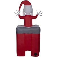 Jack Skellington gonflable de Noël animé dans une cheminée