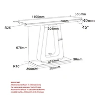 Contemporaine MDF et Verre Console - Gris Chaud