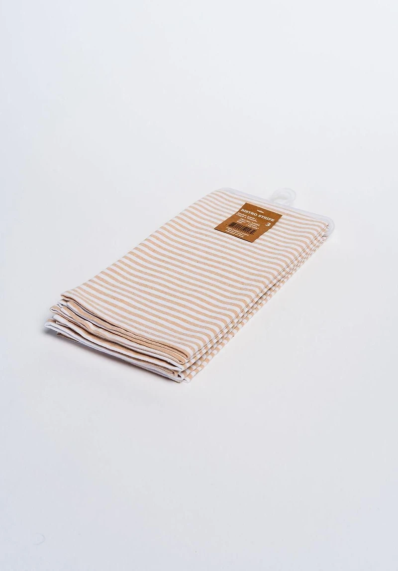 Lot de 3 torchons de cuisine Fabstyles Bistro Stripe : des aides de cuisine essentielles