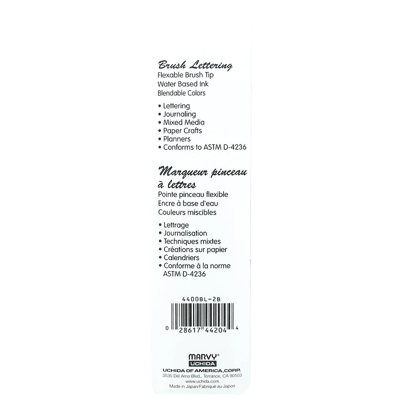 MARVY UCHIDA® BRUSH LETTERING 2 PACK BLACK, Brush Marker