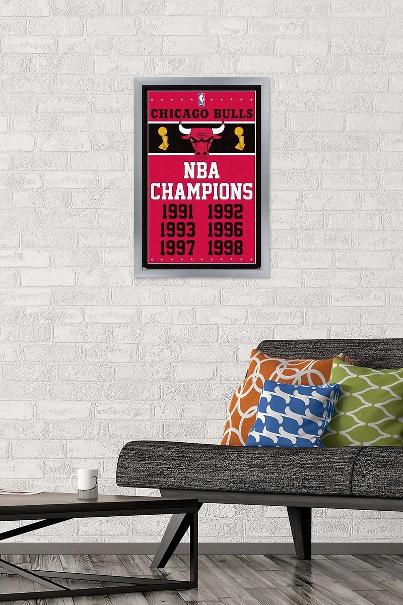 NBA Chicago Bulls - Champions 13 Wall Poster, 14.725" x 22.375" Framed