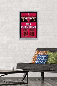 NBA Chicago Bulls - Champions 13 Wall Poster, 14.725" x 22.375" Framed