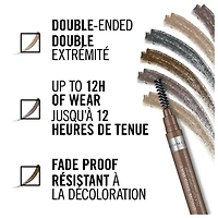 Rimmel Crayon à sourcils Brow This Way Fill & Sculpt, double extrémité, formule crémeuse, modulable, jusqu'à 12h d'usure, 100% Sans Cruauté Définissez & Sculptez vos sourcils