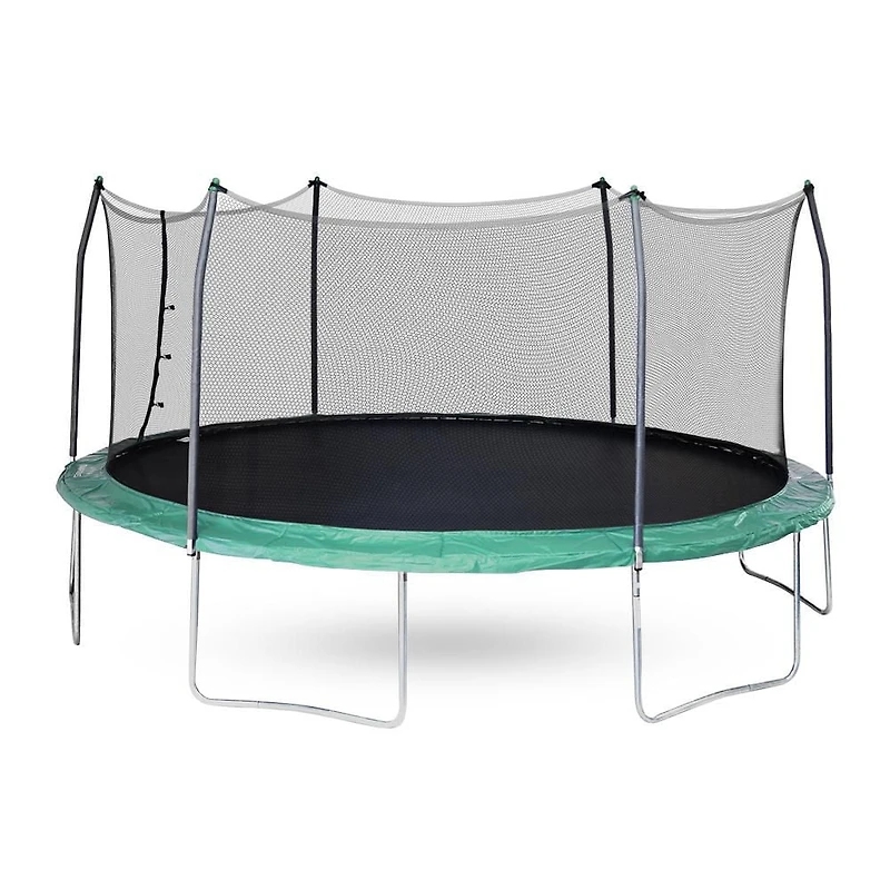 SKYWALKER TRAMPOLINES 17 FT Green, Oval Outdoor Trampoline for Kids with Safety Enclosure Net and Spring Pad, ASTM Approval, Rust Resistant