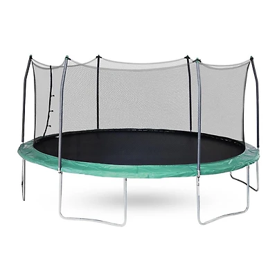 SKYWALKER TRAMPOLINES 17 FT Green, Oval Outdoor Trampoline for Kids with Safety Enclosure Net and Spring Pad, ASTM Approval, Rust Resistant
