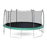 SKYWALKER TRAMPOLINES 17 FT Green, Oval Outdoor Trampoline for Kids with Safety Enclosure Net and Spring Pad, ASTM Approval, Rust Resistant