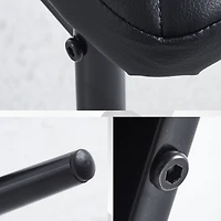 Noble House Modern Dining Chair Set of 4, Fireproof Leather Upholstery with Diamond Grid Pattern and Metal Frame,Black