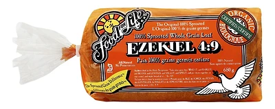 Food For Life: Organic Ezekiel 4:9 Sprouted Whole Grain Bread, High Fiber, Vegan, Sprouted Grains, Non-GMS, Diabetic Friendly, Complete Plant Protein, Flourless, Low Glycemic, 680g, 680 g