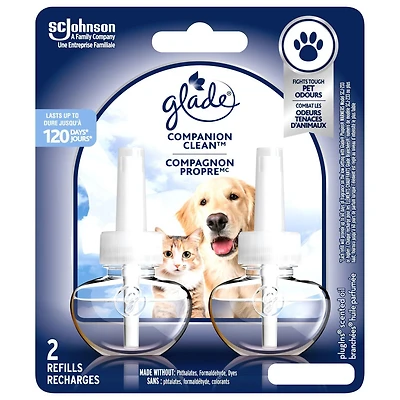 Glade PET Plugins® Air Freshener Oil Refill, Companion Clean™, 2 Refills