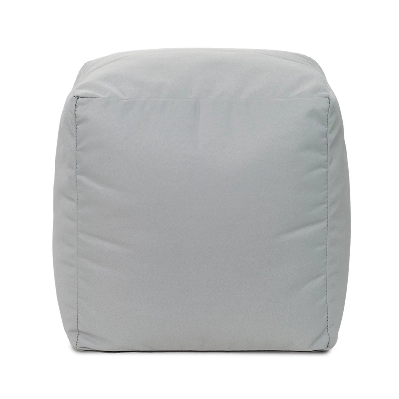 Pouf Gouchee Home Cube Soleil d'extérieur/d'intérieur argent – Pouf cube imperméable rembourré de billes de polystyrène, siège moderne et léger pour terrasse, patio ou salon