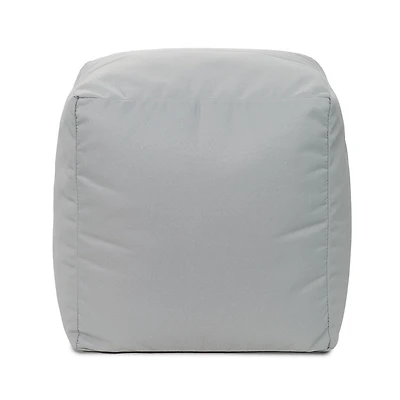 Pouf Gouchee Home Cube Soleil d'extérieur/d'intérieur argent – Pouf cube imperméable rembourré de billes de polystyrène, siège moderne et léger pour terrasse, patio ou salon