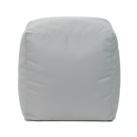 Pouf Gouchee Home Cube Soleil d'extérieur/d'intérieur argent – Pouf cube imperméable rembourré de billes de polystyrène, siège moderne et léger pour terrasse, patio ou salon