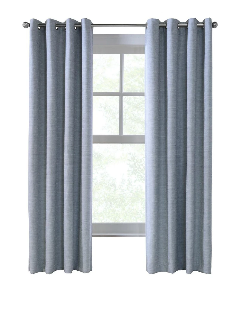 Loft Living Clayton, panneau de rideau à oeillets jacquard assombrissant 52" x 95", bleu