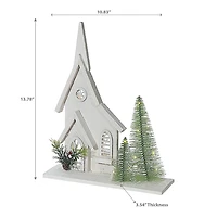 Église En Bois Blanc À Led 13,78"
