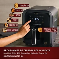 Friteuse à air T-fal à Infrarouge, Technologie Infra-Heat™, 7-en-1, 6L/ 6.3 Pintes, Sans Préchauffage, Plus Rapide, Plus Croustillants, Aliments Plus Juteux, Graphite