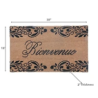 Coir Door Mat Bienvenue Scroll 18 X 30