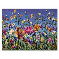 Designart Marguerites et fleurs sauvages dans le champ de jardin d'été I Art mural sur toile