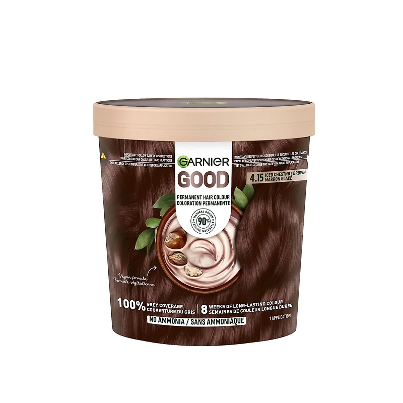 Garnier GOOD, Permanent Hair Dye, 100% Grey Coverage, No Ammonia, 1 unit